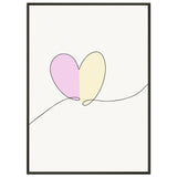 Heartfelt Harmony - Minimalist Love - 50x70 cm 20x28″ - Metal Framed Posters