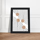 Timeless Elegance - Abstract Line Art with Natural Tones - - Wooden Framed Posters