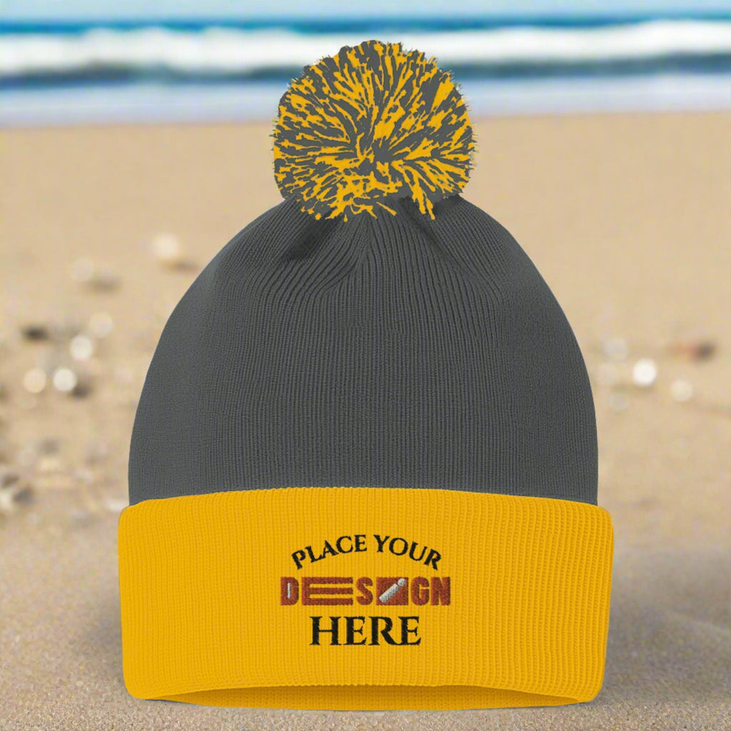 The Perfect Pom-Pom Customizable Cuffed Beanie for All Seasons - forest gold - Beanies