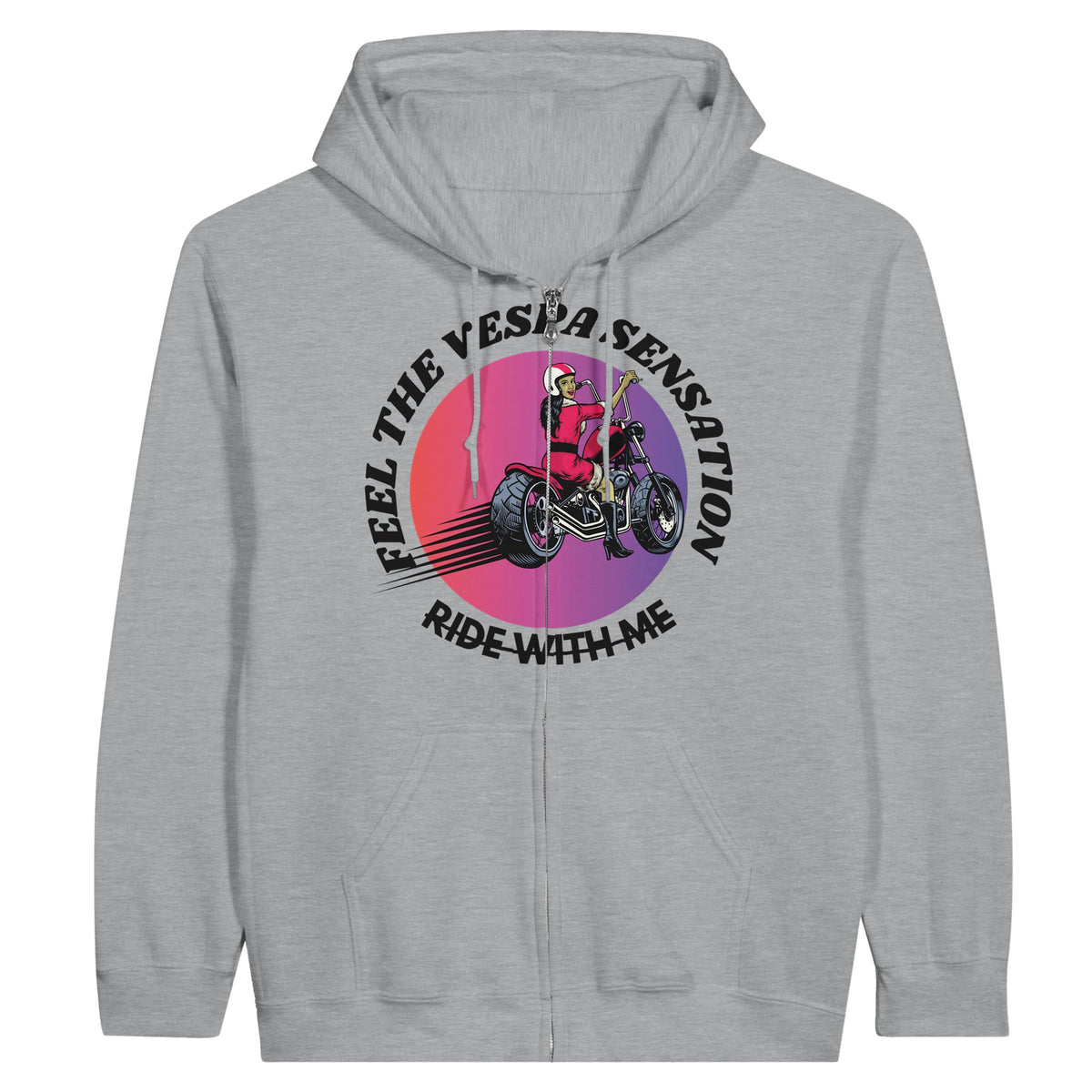 Feel the Freedom - Vespa Adventures Await With Zip Hoodie - Sports Grey - Hoodies