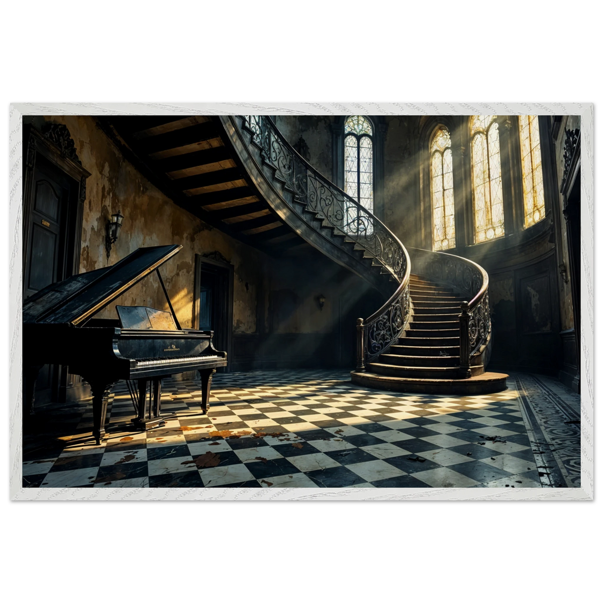 Framed Classical Charm Poster – Gift of Mood & Music - - Wooden Framed Posters