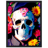 Mystical Bloom - Premium Floral Skull Poster - 30x40 cm 12x16″ Black frame - Wooden Framed Posters