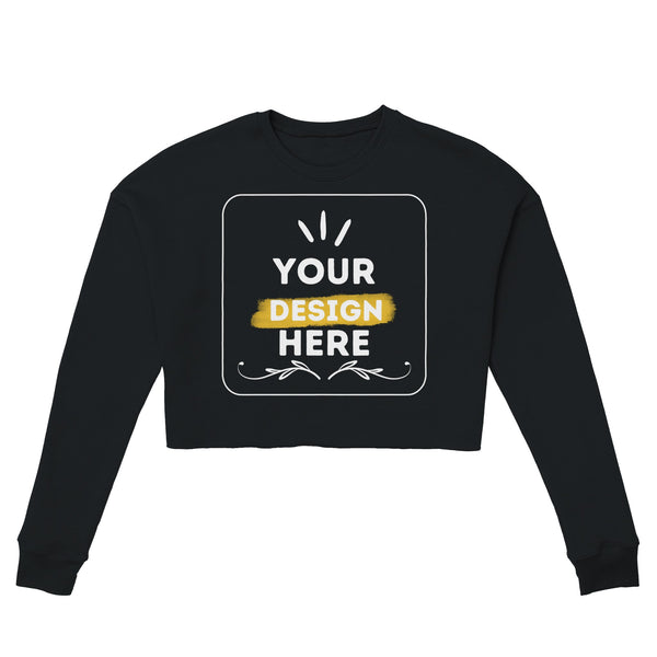 Fashion Forward - Dropped Shoulder Customizable Cropped Sweatshirt - Black - Sweatshirts