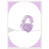 Melodic Moments - Stylish Headphones Print - 50x70 cm 20x28″ White frame - Framed Prints