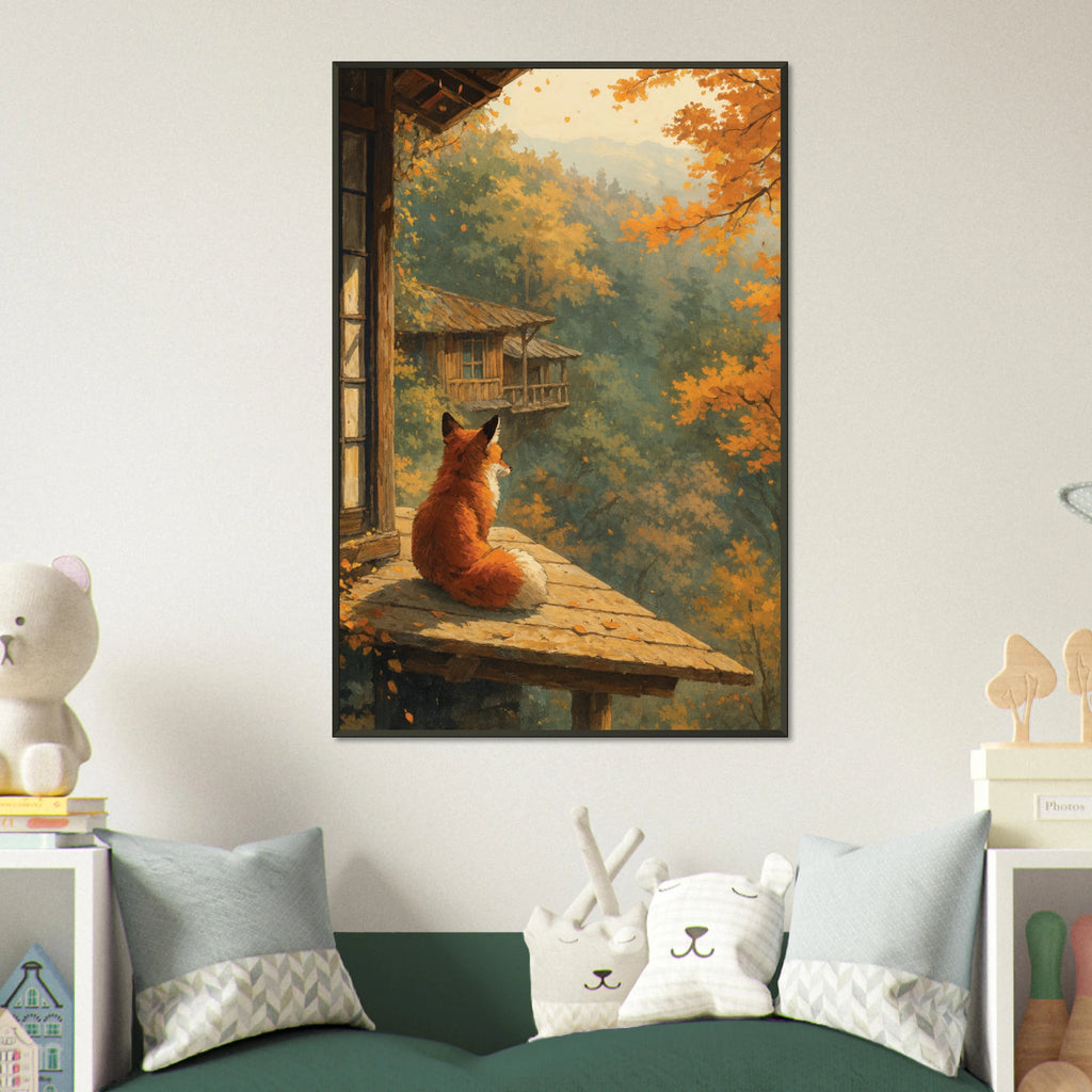 Gift Nature’s Calm - Metal Framed Poster with Fox & Forest - Default Title - Metal Framed Posters