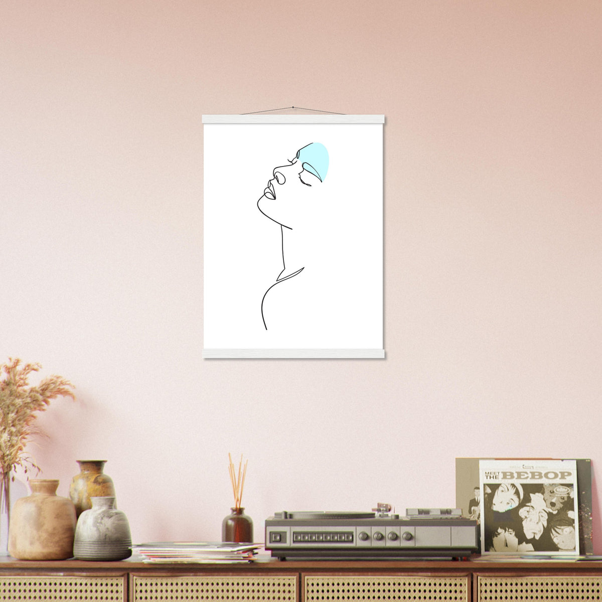 Modern Simplicity - Line Art Poster with Premium Finish - 45x60 cm 18x24″ White wall hanger - Posters With Hanger