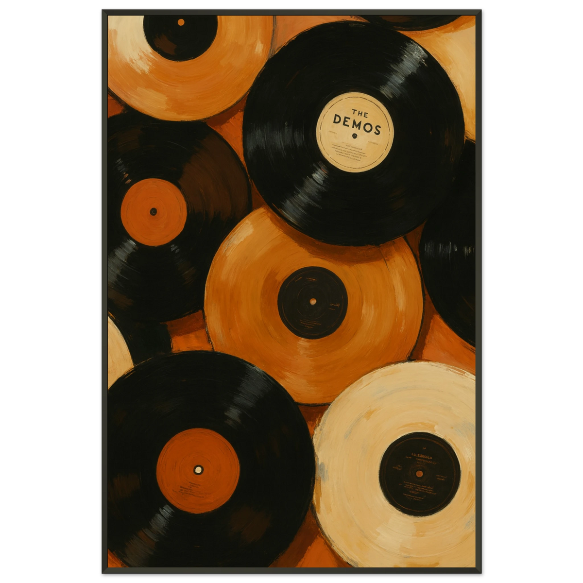 Timeless Music Gift – Vinyl Records Metal Framed Poster - - Metal Framed Posters