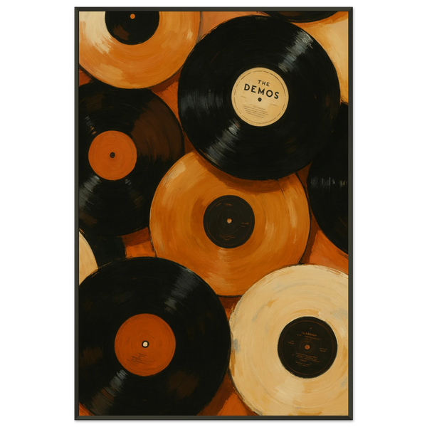 Timeless Music Gift – Vinyl Records Metal Framed Poster - - Metal Framed Posters