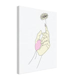 Whispers of Nature - Minimalist Hand and Flower Canvas - - Canvas Prints