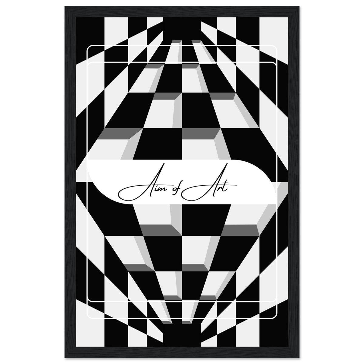 Modern Maze - Aim of Art Illusion - 28x43 cm XL (11x17″) Black frame - Wooden Framed Posters