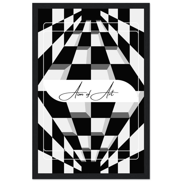 Modern Maze - Aim of Art Illusion - 28x43 cm XL (11x17″) Black frame - Wooden Framed Posters