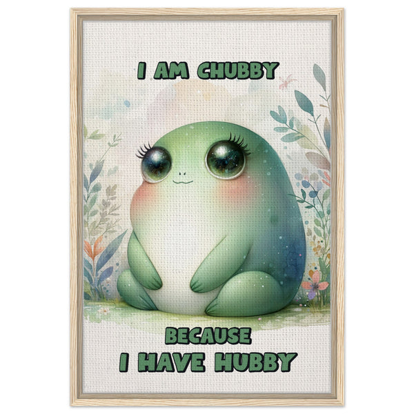 Chubby Love - Cute Frog with a Sweet Message - 60x90 cm 24x36″ - Canvas