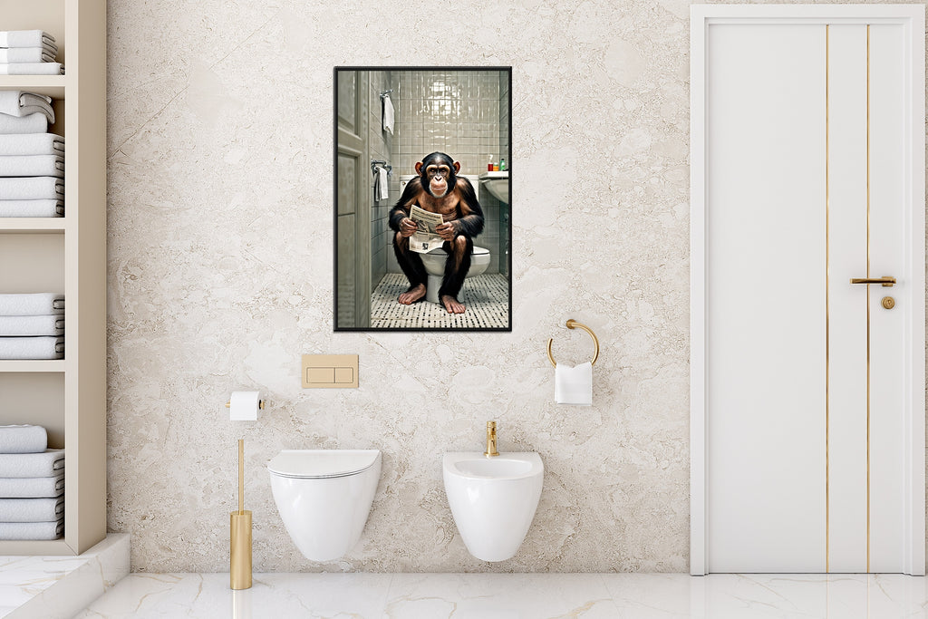 Monkey Business - Bathroom Edition - - Framed Posters