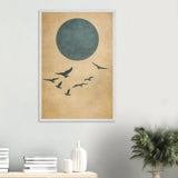 Wooden Framed Poster – Flight of Birds Gift for Home - White frame - Wooden Framed Posters