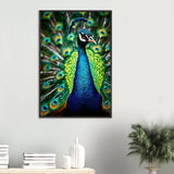 Peacock Glory Framed Poster – Exotic Wall Decor Gift - Black frame - Wooden Framed Posters