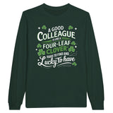 Lucky to Have You Colleague Long-sleeve Tee - Forest Green - Long Sleeves T-shirts