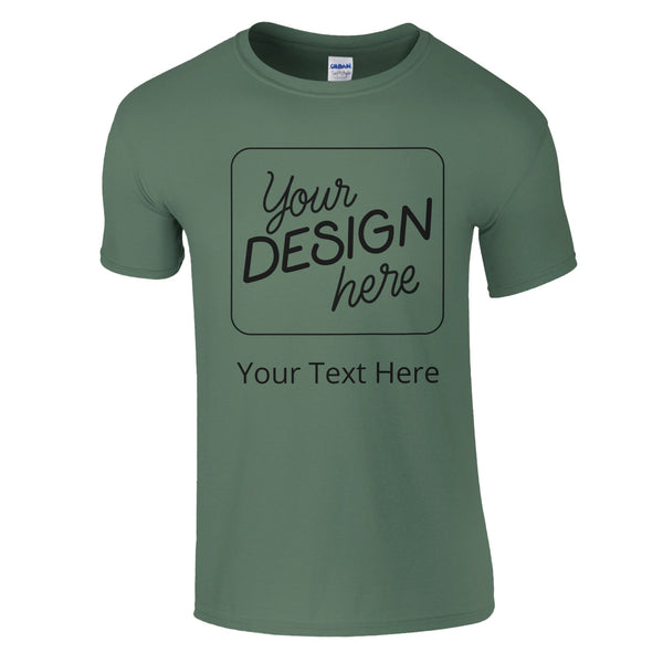 Premium Quality Customizable Unisex Cotton Tee - Military Green - Print Material