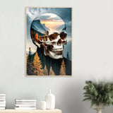Wooden Framed Poster – Skull Meets Forest in Art - Wood frame - Wooden Framed Posters