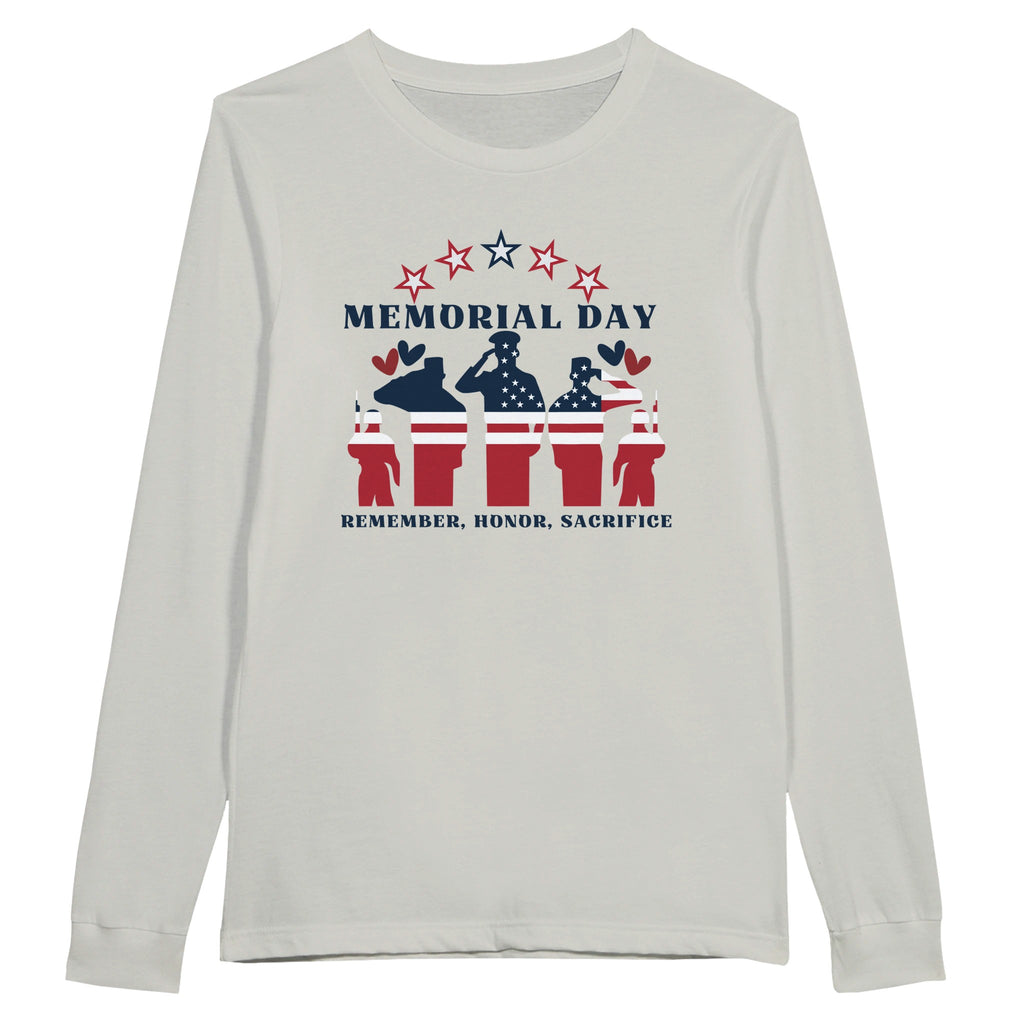 Saluting the Brave - Army Memorial Day Shirt - Ash - Long Sleeves T-shirts