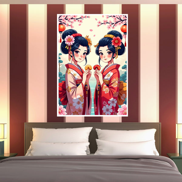 Cherry Blossom Twins Harmony - 16x24 - Framed Posters