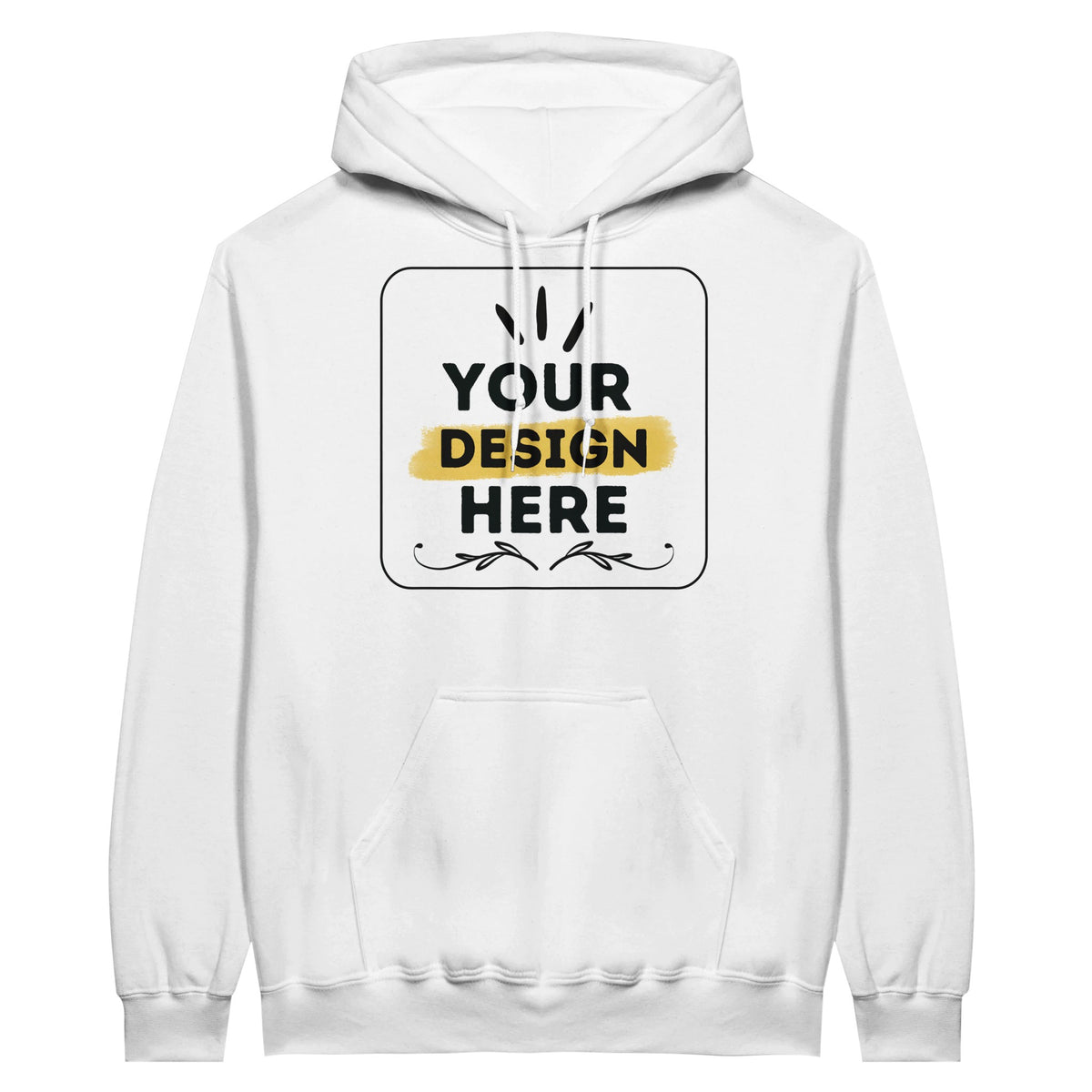 Cozy Up in Style - Classic Customizable Unisex Pullover Hoodie - White - Unisex Hoodies