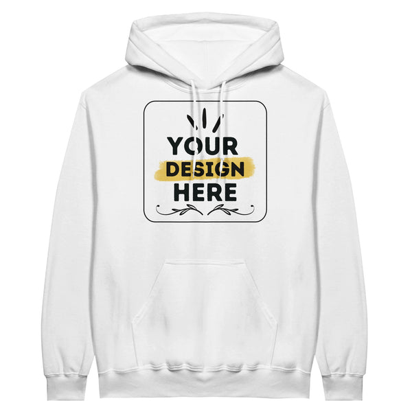 Cozy Up in Style - Classic Customizable Unisex Pullover Hoodie - White - Unisex Hoodies