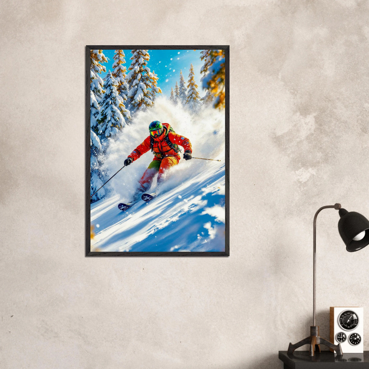 Gift the Thrill – Adrenaline Ski Framed Wall Poster - Black frame - Wooden Framed Posters
