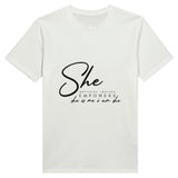 Inspiration in Threads – She is Me Tee - White - Print Material