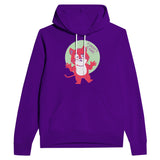 Chill Vibes - I Don't Care Cat Hoodie - Team Purple - Pullover Hoodies