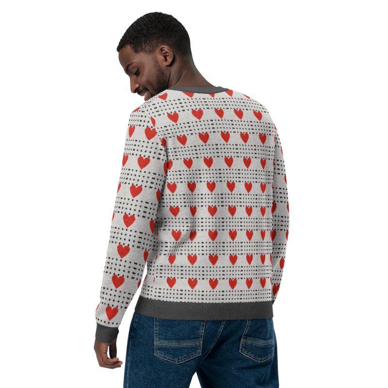 Love in Every Stitch - Heart Pattern Sweater - - Sweaters