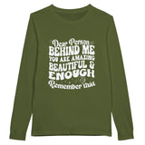 Embrace Your Worth - Encouraging Quotes on Cotton - Olive - Sweatshirts