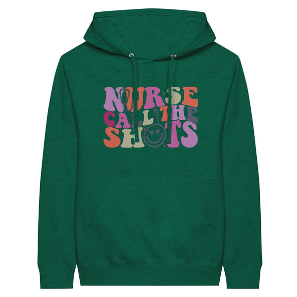 Nurse Calls the Shots Premium Unisex Pullover Hoodie - Heather Kelly - Print Material