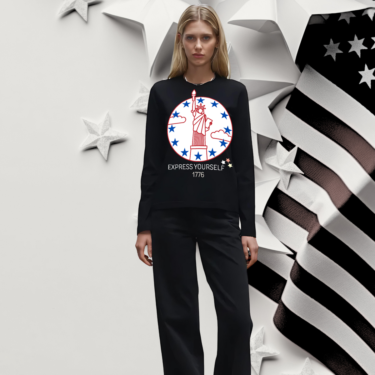 Stars of Freedom - Express Yourself 4th July Edition - - Long Sleeve T-shirts