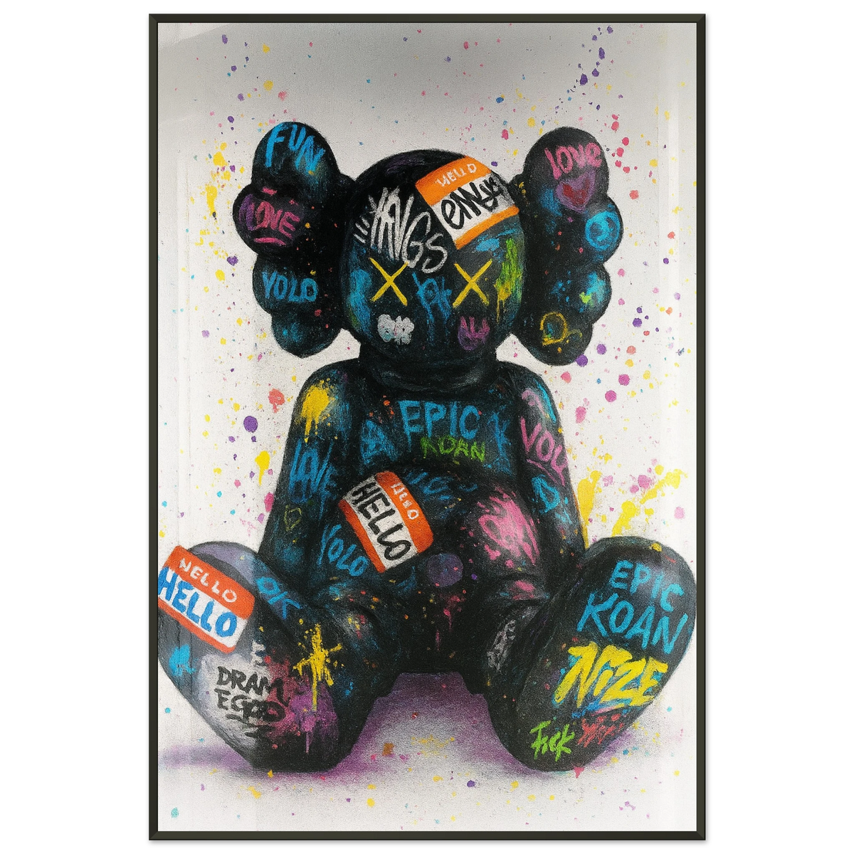 Urban Vibes Bear – Gift-Ready Framed Wall Poster - - Metal Framed Posters