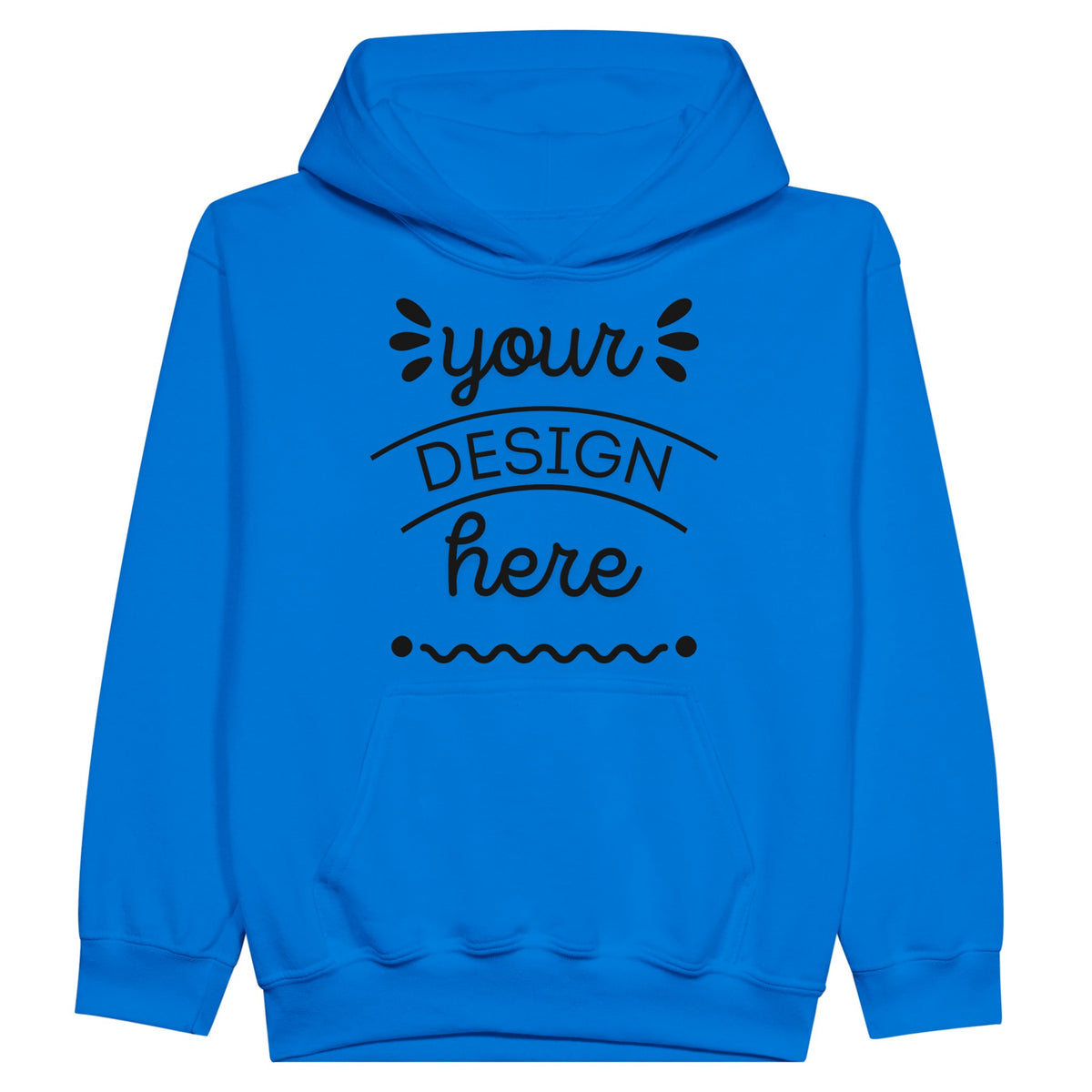 Customizable Classic Kids Hoodie - Royal - Pullover Hoodies