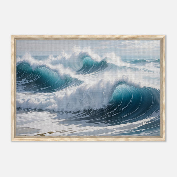 Ocean Symphony - Captivating Waves in Motion - 60x90 cm 24x36″ - Framed Canvas