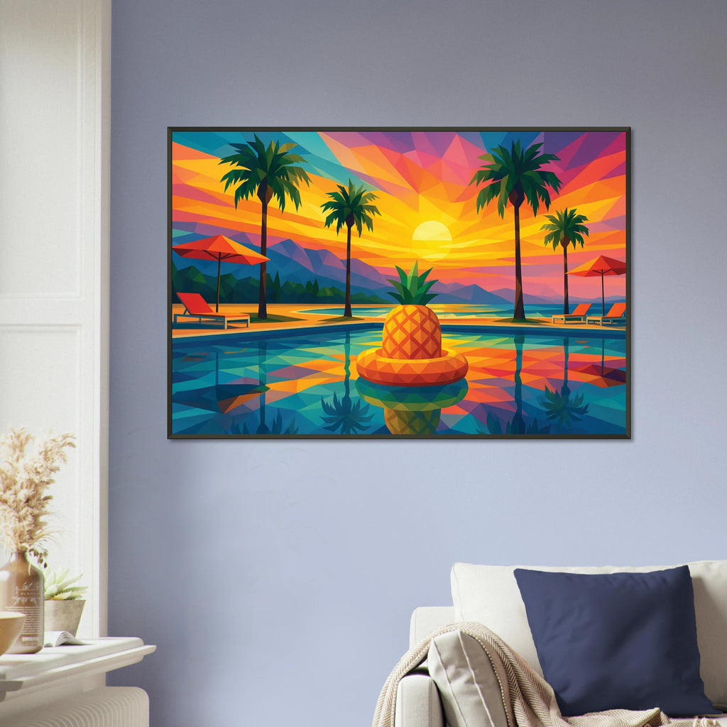 Gift Sunset Vibes – Metal Framed Poster for Home - - Metal Framed Posters