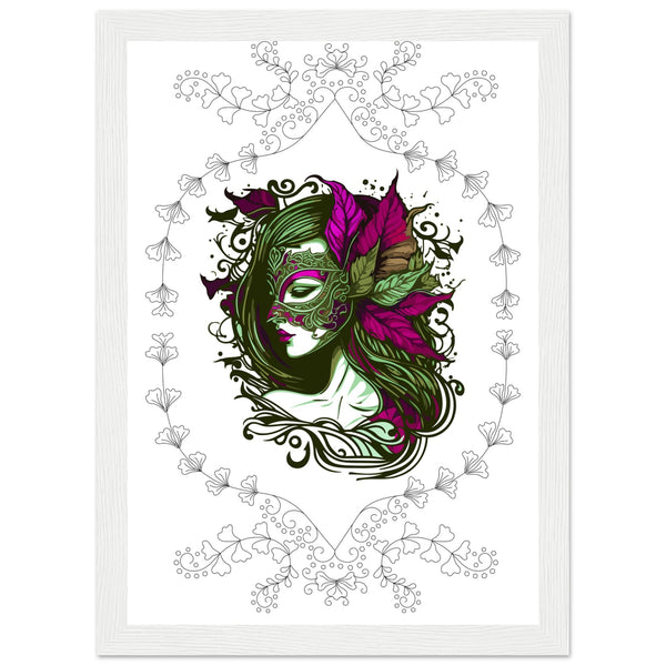 Masked Enchantment - Deluxe Framed Poster - A4 21x29.7 cm 8x12″ White frame - Framed Posters