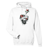 Skull and Roses - Timeless Rebellion - Arctic White - Pullover Hoodies