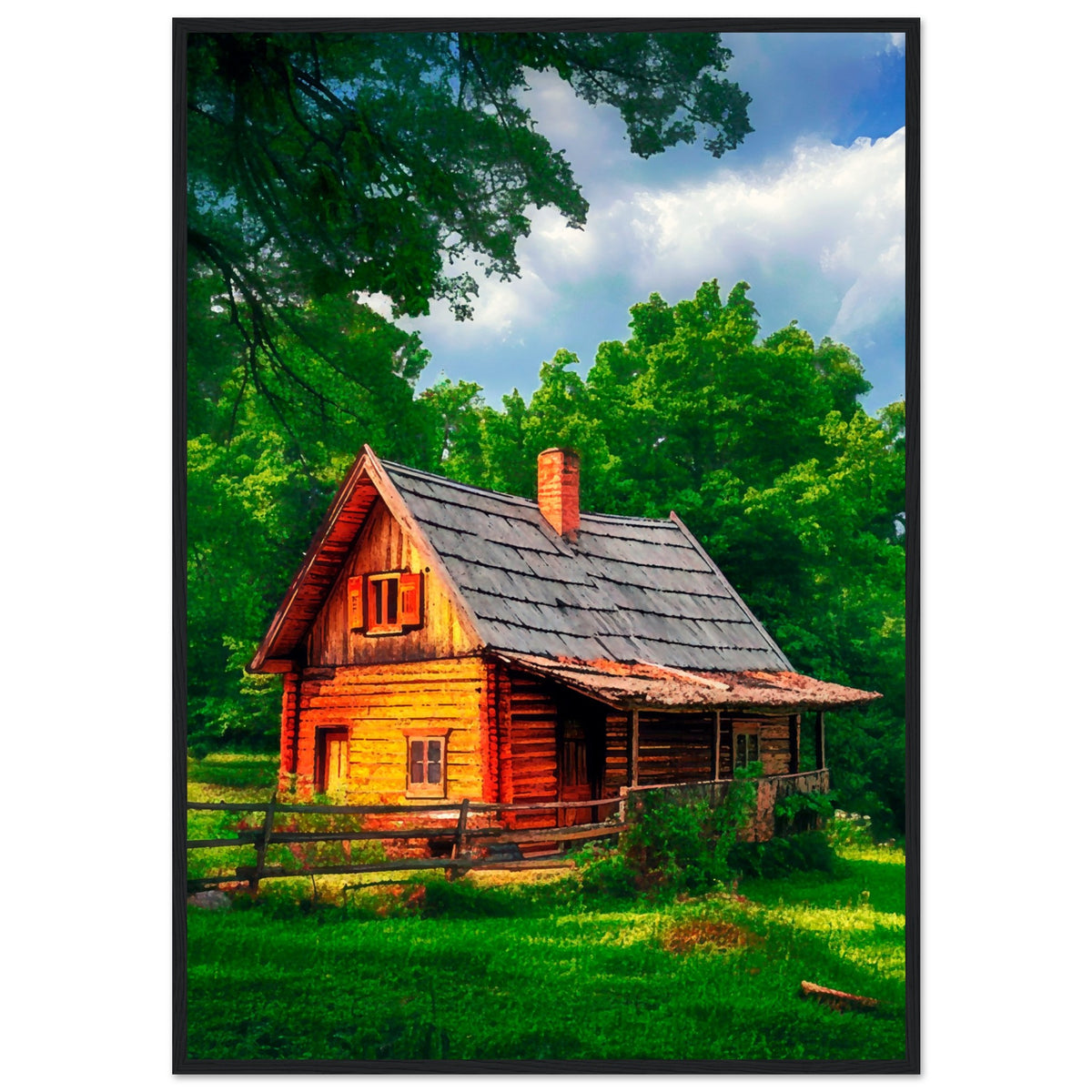 Peaceful Getaway - Framed Poster for Your Home - 70x100 cm 28x40″ Black frame - Framed Posters