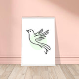 Serene Wings - Bird Art Poster with Magnetic Wooden Hanger - 50x70 cm 20x28″ White wall hanger - Posters With Hanger