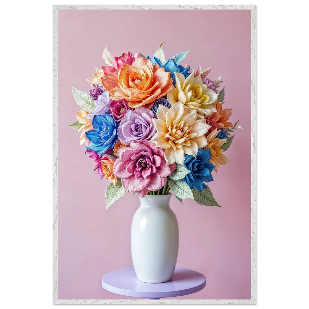 Blossoms of Joy – Wooden Framed Poster Gift for Her - - Wooden Framed Posters