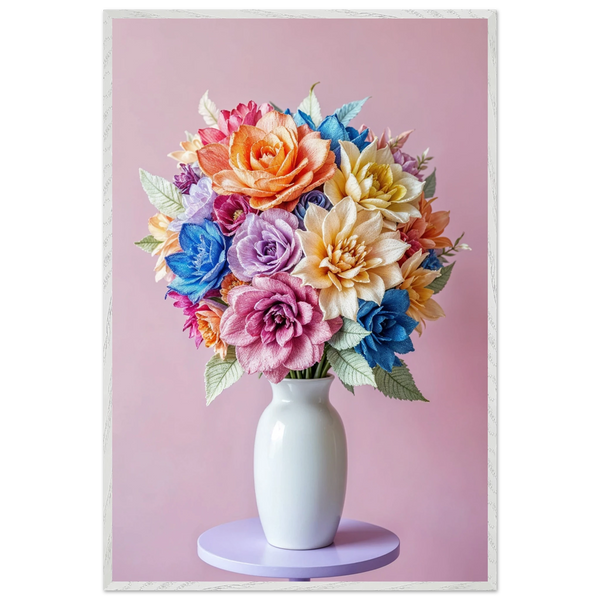 Blossoms of Joy – Wooden Framed Poster Gift for Her - - Wooden Framed Posters