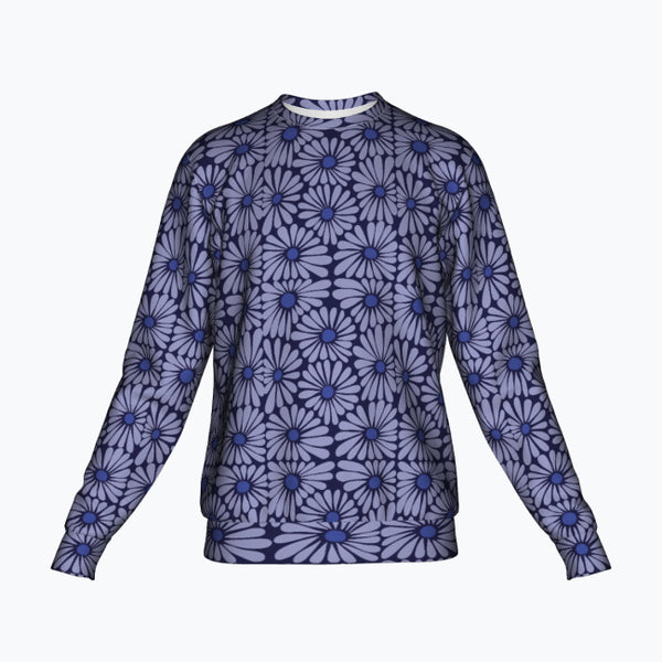 Navy Petals Full Print Sweatshirt - Dive into Calm - XXL - Sweatshirts