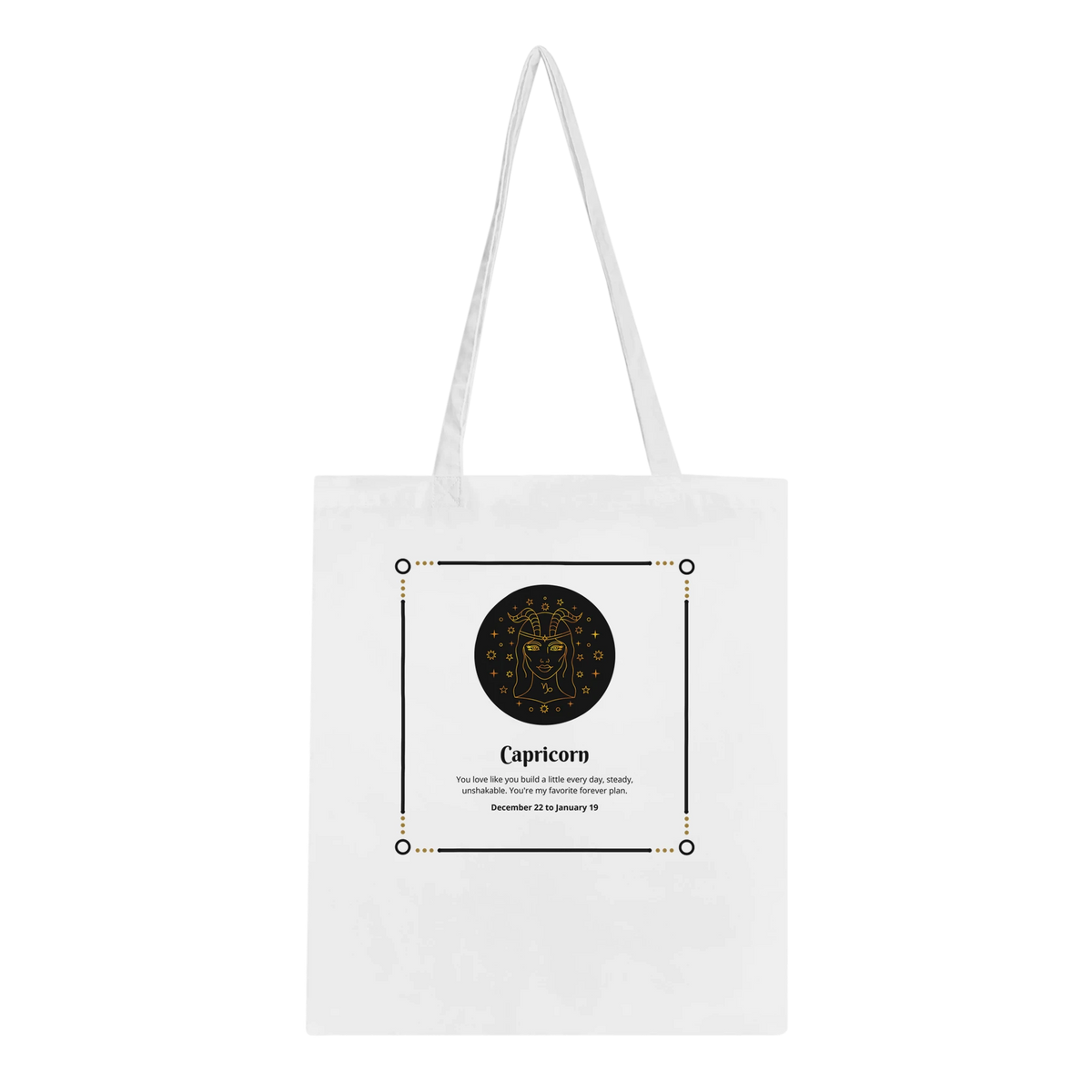 Zodiac-Themed Classic Tote Bag for Soulful Gifting - Capricorn - Tote Bags