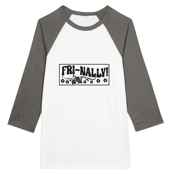 Fri-naily Flower Power Raglan Tee - White and Asphalt -