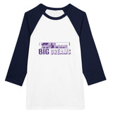 Small Business - Big Dreams - Unisex 3/4 Sleeve Raglan T-Shirt - White and Navy -