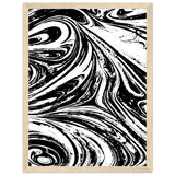 Black & White Swirl - Premium Matte Framed Poster - 30x40 cm 12x16″ Wood frame - Metal Framed Posters