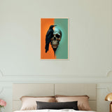 Raven's Requiem - Skull & Crow Framed Print - Wood frame 40x60 cm 16x24″ - Wooden Framed Posters