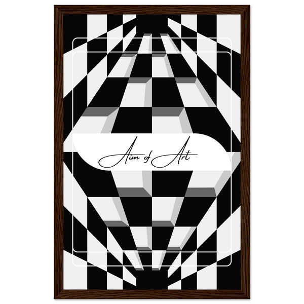 Modern Maze - Aim of Art Illusion - 28x43 cm XL (11x17″) Dark wood frame - Wooden Framed Posters